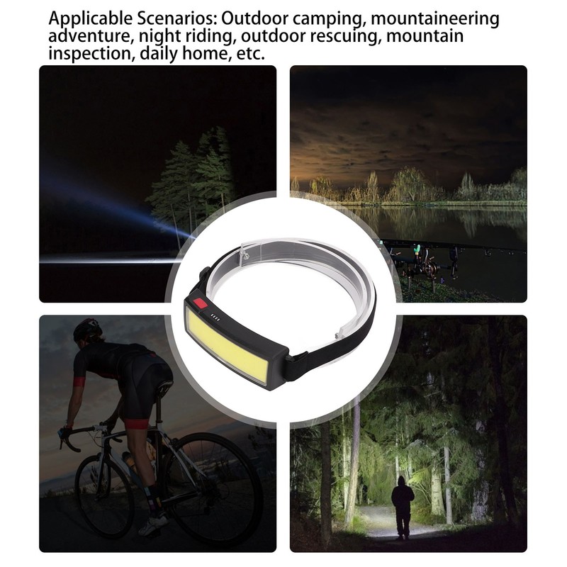 LED Headlamp USB Charging LED Floodlight Ultra Light COB Headlight