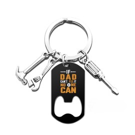 Comelodiant Dad Keychain Father's Day Gifts from Daughter Son-If Dad can't Fix It, No one Can-Birthday Gift Keyring for Daddy Xmas Father's Memorial Day Gift Ideas(Classic)