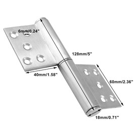 Bonsicoky 5 Inch Heavy Duty Lift Off Hinges, 304 Stainless Steel Detachable Door Hinge with 10 Mounting Countersunk Holes, Lift Off Hinges for Window Cabinet Door, Set of 4