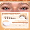 JIMIRE Brown Cluster Lashes Wispy Individual Eyelashes Natural Dark Brown