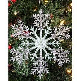 Christmas Concepts® 21cm 8" Large Glitter Decorated Snowflake Decoration - Christmas Baubles (MINT GREEN, 1)