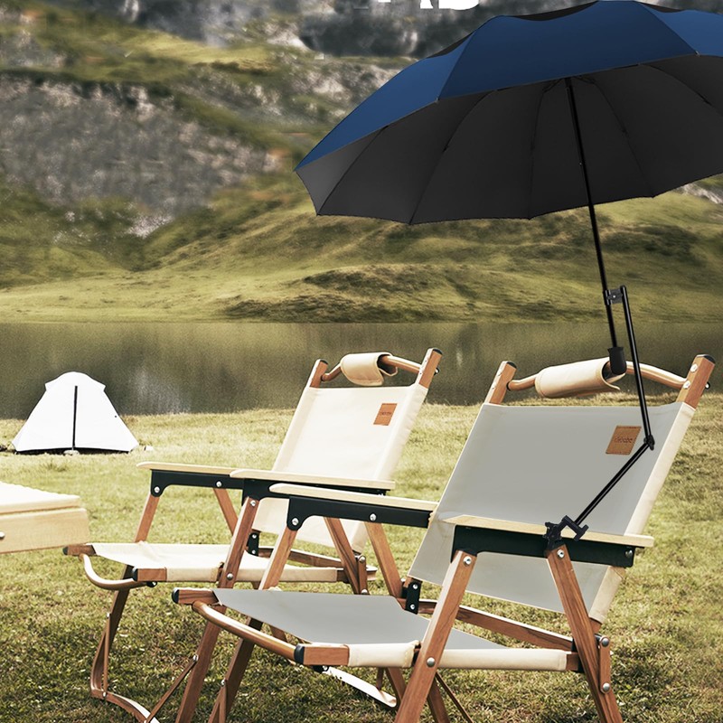 UPF 50+ Beach Umbrella with Adjustable Universal Clamp