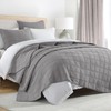 HORIMOTE HOME 100% Cotton Quilt Set King Size, Grey Pre-Washed