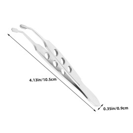 Baluue 2pcs Surgical Grade Stainless Steel Tweezers Eyelash Eyebrow Eyelid Massage Tool