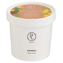 PartyLite PartyLite Coastal Amber & Shea Scented Candle Refill, Notes of Ylang Ylang Flower, Citron & Coconut, 10oz 1-Wick Aromatherapy Candle, Up to 40 Hours of Luxury Fragrance, Sustainable Premium Soy Wax