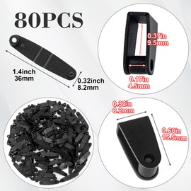 OIIKI 80Pcs Plastic Keychain Clips, Black Keychain Connector Snap Tabs, Badge Strap Clips for Card Holder, Keys Rings, Cards, Jewelry Making Crafts