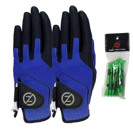Zero Friction Junior Synthetic Left Hand Golf Gloves 2 Pack, One Size, Blue