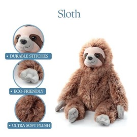 The Petting Zoo Sloth Stuffed Animal Plushie, Gifts for Kids, Wild Onez Wildlife Animals, Brown Sloth Plush Toy 9 inches