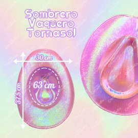 Grupo Carnavallia Sombrero Vaquero Tornasol Rosa Neón Texano Fiesta Rodeo