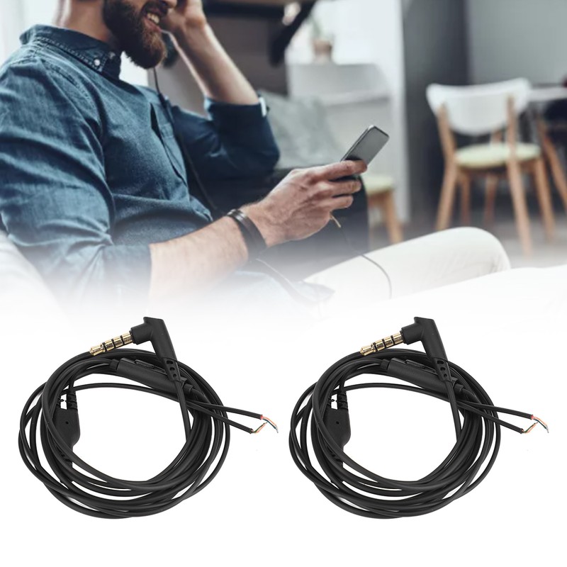 2Pcs Earphone Repair Cable Oxygen Free Copper 3.5mm Lossless 1.2m