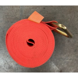 SpanSet WearGard™ Premium Cargo Winch Strap 4" X 30' Orange WLL 5,400 Lbs Delta Ring