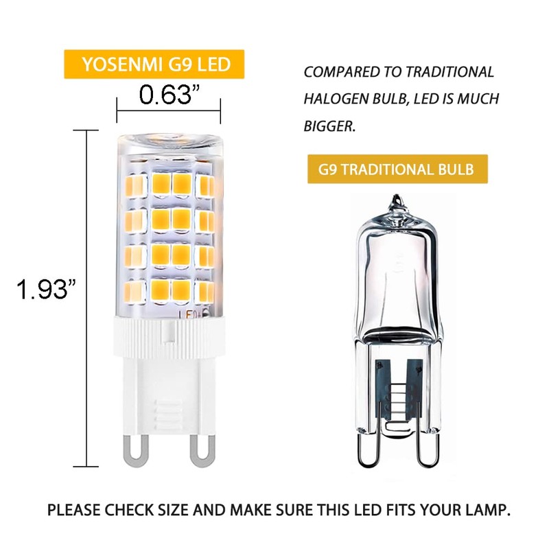Yosenmi G9 LED Light Bulbs, 5W(40W Halogen Equivalent), 100V-240V, 430LM,