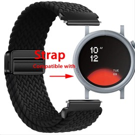 GIOPUEY Strap Compatible with CMF Watch Pro 2, Braided Nylon Strap, Unisex, Elastic Replacement Strap, Black