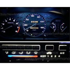 newlineperformanceLED White LED Cluster + Climate Control Bulb KIT for Honda Civic Ek  1996-1998