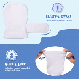Adjustable Baby Mittens No Scratch Newborn Cotton Breathable Gloves Warm Baby Mitts for Boys Kids (Multiple Color,6 Pairs)