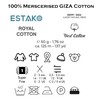 Estako Royal Cotton, 100% hilo de algodón mercerizado Giza, suave,