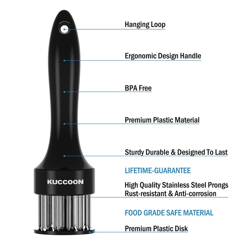 KUCCOON Meat Tenderizer Tool Stainless Steel Needle Ultra Sharp 24