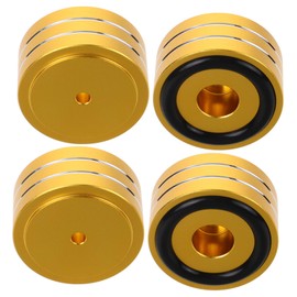 MERRYHAPY Speaker Feet Pads Set of 4 Aluminum Alloy Rubber Non-Slip Isolating Feet for Speakers Amplifiers