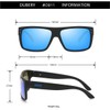 DUBERY Unisex Wide Frame Polarized Sunglasses UV Protection Retro Rectangular