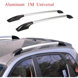 Unbranded Car Top Roof Side Bars Rails Luggage Rack Refit Decoration Black Aluminum Alloy