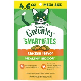 Greenies Feline Smartbites, Cat Treats Healthy Recipe, Indoor Cat Treats, Chicken Flavor, 4.6 oz. Pack