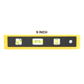 Mayes 10791 Torpedo Level 9", Compact Level Tool for Curved and Flat Surfaces, 3 High-Visibility Small Level Vials with V-Groove Edge, Leveling Tool Made in USA