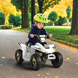 CIPACHO 6V Kids Ride On Electric ATV, Ride Car with 4 Wheels, Ride-On Toy for Toddlers 3-5 Boys & Girls:_White