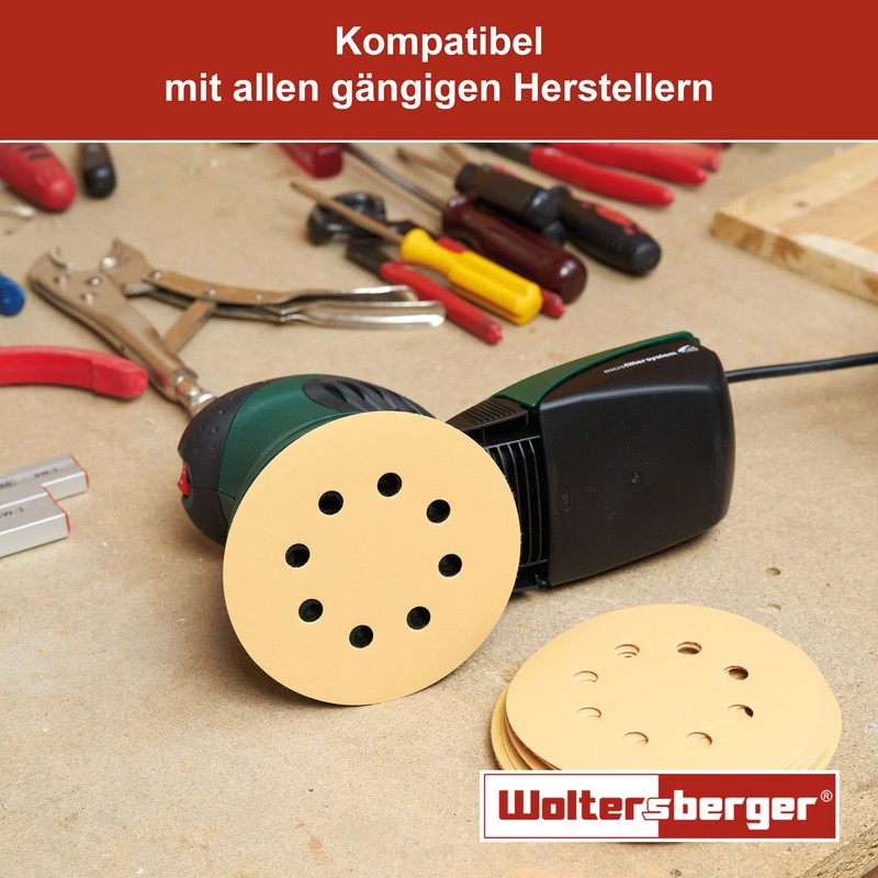 Woltersberger Sanding Disc, 150 mm, Gold, Green, Red