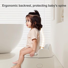 Bebamour Potty Training Toilet 3 in 1 Multi-Functional Potty Seat Detachable Baby Potty Step Stool Anti-Slip Stable Potty Training Toilet with 100 Pack Trash Bags for Baby Toddler Kids(Grey)