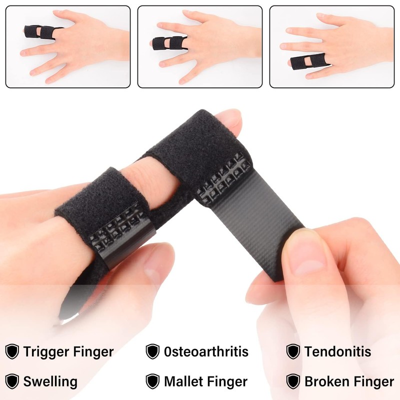 supregear Finger Splint, Pack of 4 Adjustable Reusable Trigger Finger