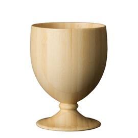 RIVERET RV-106W Rivelet Vessel Glass Goblet, 8.1 fl oz (230 ml), Bamboo Dishwasher-Safe, White