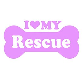 STICKER DAD I Love My Rescue Bone V1 Vinyl Decal by stickerdad® - Size: 6", Color: Lilac- Windows, Walls, Bumpers, Laptop, Lockers, etc.