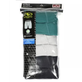 Athletic Works Men's Black Stretch Performance Boxer Briefs 6 Pk Size Medium