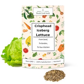 Woods Creek Seeds: Crisphead Iceberg Lettuce Seeds for Planting - Over 950 Non-GMO Heirloom Seed for Growing Indoors or Outdoors - Beginner-Friendly Ice Berg Lettuce Seed for Home Gardeners