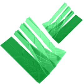 Pack of 2 3-in-1 Polygon Measuring Spoons, 6 Different Sizes, Foldable Flat Magnetic Measuring Spoons for Liquids, Dry Ingredients, Multifunction Kitchen Aid (Green)