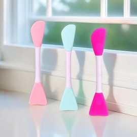 RamPula Mask Applicator Silicone Face Brush Face Mud Cream,Clay Mask,DIY,Modeling Mask Brushes DIY Mud Mixing Spatula Double-end Handheld Scoop Skin Care Make up Foundation Gel Cosmetic Tool