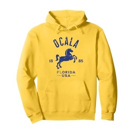 Ocala Florida USA Horse Capital Distressed Equestrian Design Pullover Hoodie