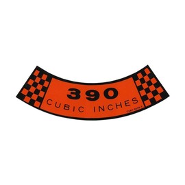 1965 1966 1967 THUNDERBIRD 390 CUBIC INCHES AIR CLEANER TOP LID DECAL (C5AF-9638-E)