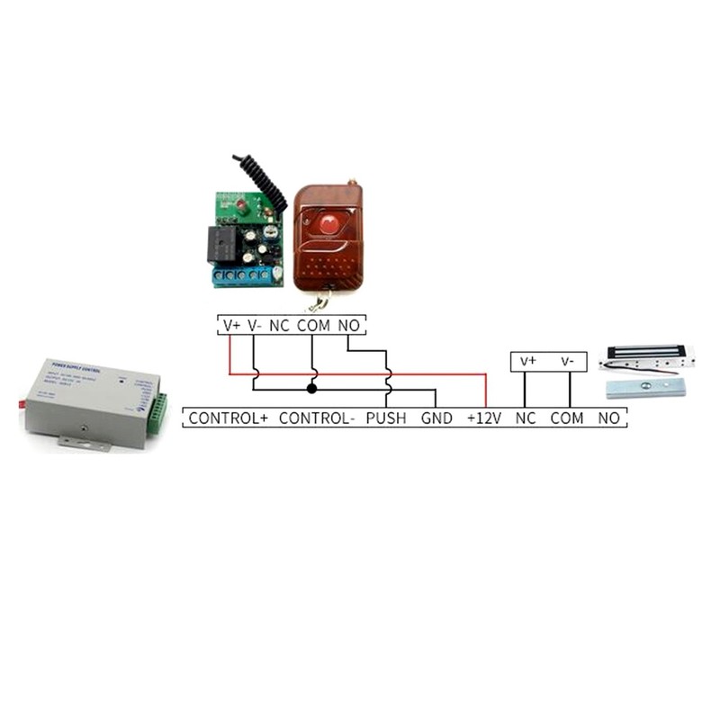 2V4 Wireless Remote Control Switch Transmitter Receiver Kit for Door