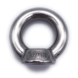 Pack of 5 M10 Ring Nuts V2A [V4A / V2A Selectable M6 M8 M10 M12 | INOX V4A A4 AISI 316 V2A A2 AISI 304 Stainless Steel Similar to DIN 582 (M10, V2A)