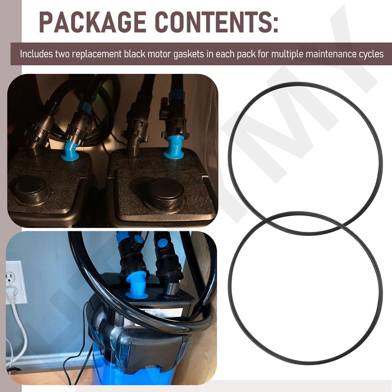 HTJYMY 2 Pack Replacement Motor Gasket Aquarium, Black - Compatible