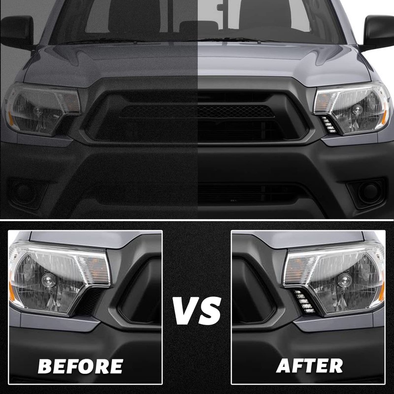 PGTOPONE Switchback White/Amber LED Front Side Marker Headlight Daytime Running