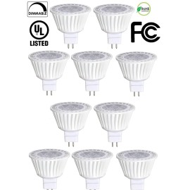 ECO Lighting 10 Pack LED MR16 50W Halogen Replacement Dimmable 7W 5000K DayLight 12V UL liste