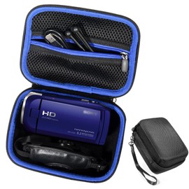 Semi-hard Camcorder Case for Sony HD Video Recording HDRCX405, HDRCX440 Handycam; Canon VIXIA HF R800, Panasonic HC-V180K and Kimire HD Recorder, Professional Hard Case with SD, Memory Card Pockets,
