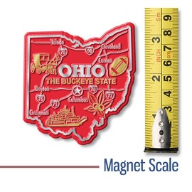Ohio Giant State Magnet by Classic Magnets, 3" x 3.3", Collectible Souvenirs Made in The USA