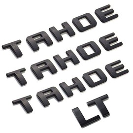 4x OEM Black TAHOE Plus LT Nameplate Emblems Alloy Letter Badge for Gm 07-16 TAHOE Glossy Shiny (Matte Black)