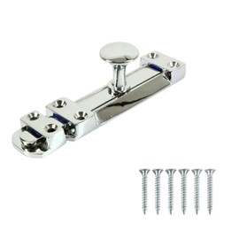 6 Inch Flat Door Bolts Chrome Plated Bolt Door Latches Tower Bolt Sliding Lock Stainless Steel Flat Slide Safety Door Barrel Bolt with Screws 1 Pack.