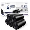 FORID Small Black Trash Bags, 4 Gallon Garbage Bags, 220