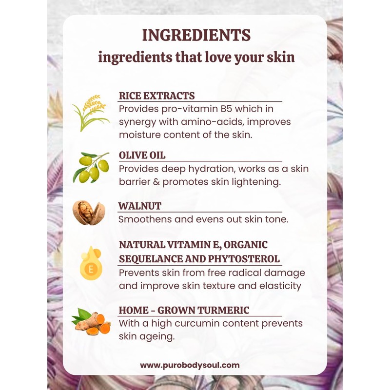 Puro Body & Soul Rose Vanilla Whitening Scrub 60g