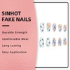 SINHOT Almond Press on Nails Medium - Blueberries Fake Nails
